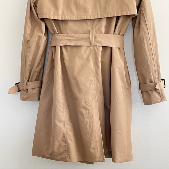 Double Breasted Belted Trench Coat Jacket Neutral Caramel Tan Spring - Picture 12 of 17